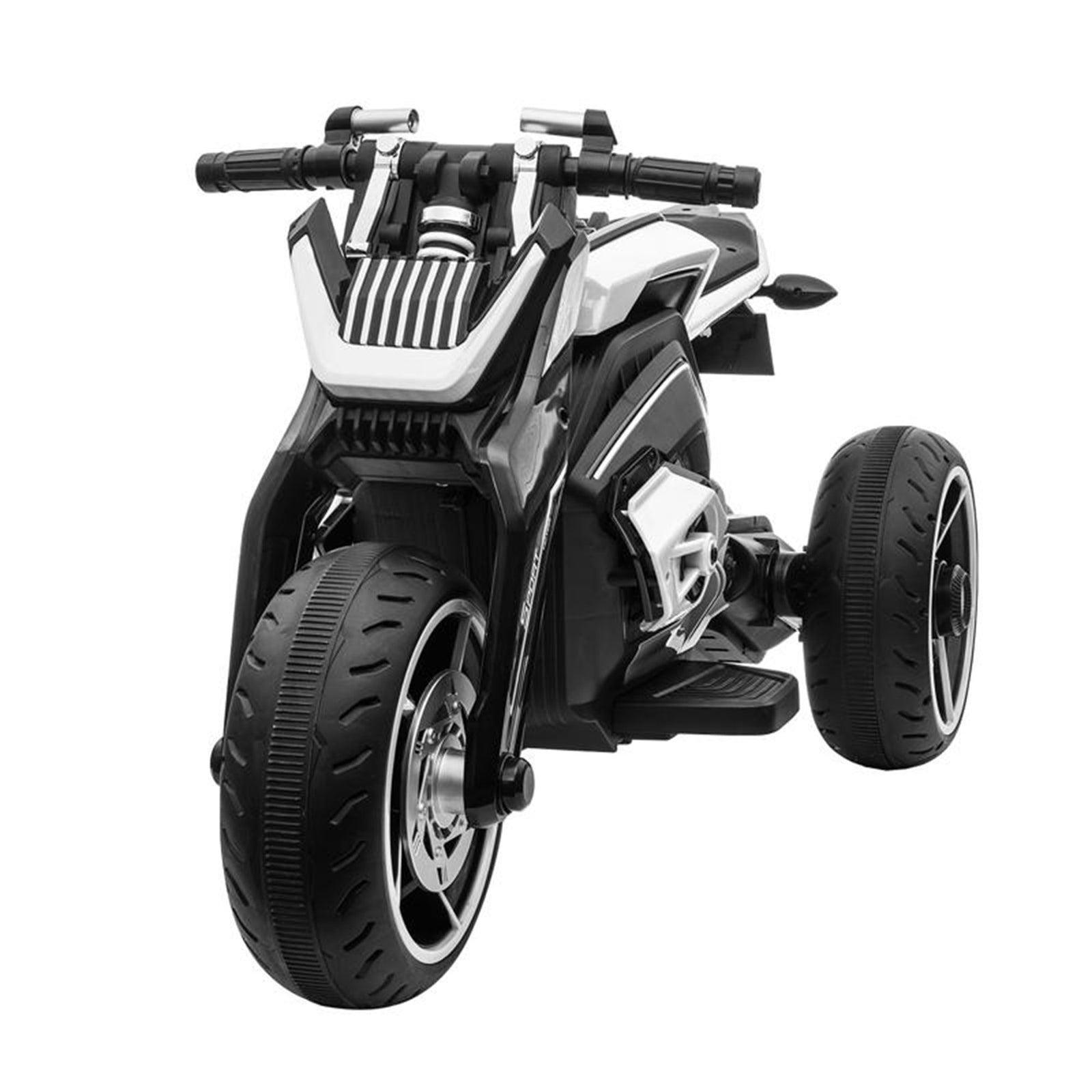 TOBBI 12V Battery Powered 3 Wheeled Ride On Motorcycle for Ages 3 and Up, Black - VMInnovations