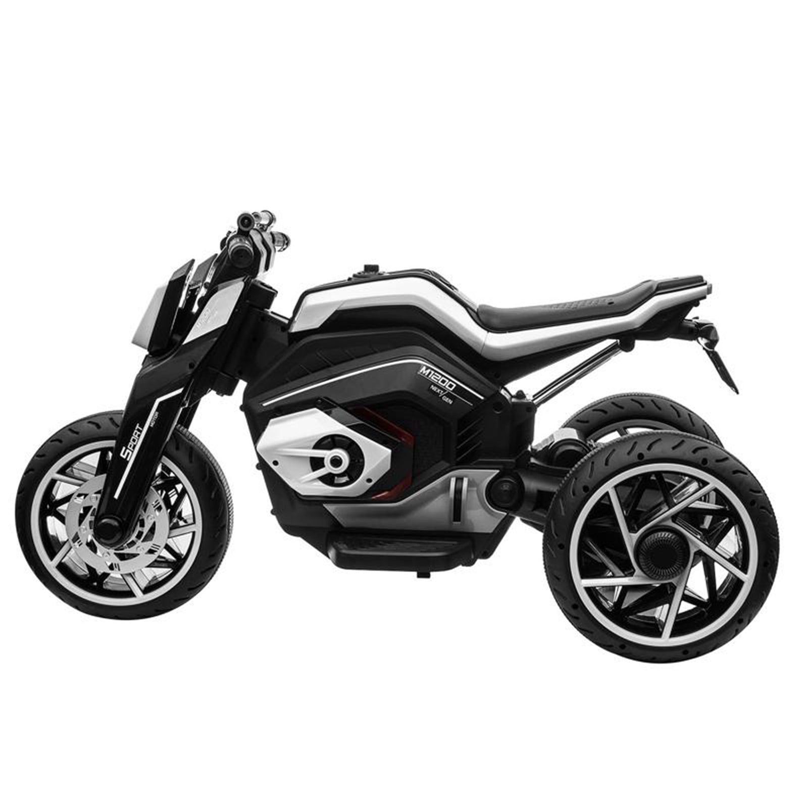 TOBBI 12V Battery Powered 3 Wheeled Ride On Motorcycle for Ages 3 and Up, Black - VMInnovations