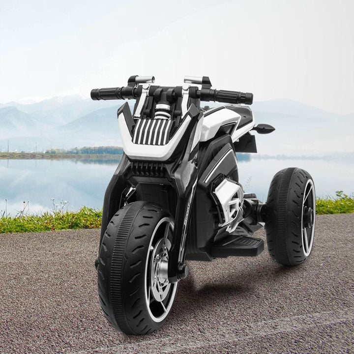 TOBBI 12V Battery Powered 3 Wheeled Ride On Motorcycle for Ages 3 and Up, Black