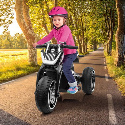 TOBBI 12V Battery Powered 3 Wheeled Ride On Motorcycle for Ages 3 and Up, Black (Refurbished)