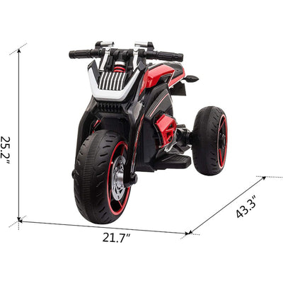 TOBBI 12 Volt 3 Wheeled Ride On Motorcycle for Ages 3 & Up, Red (Open Box)