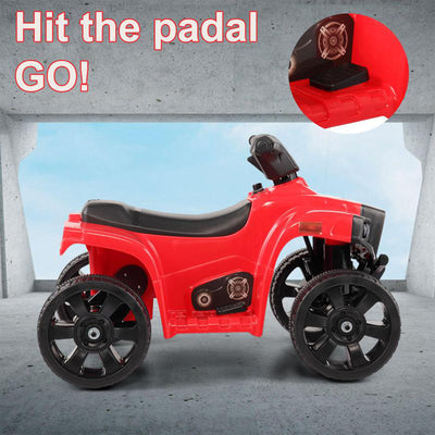 TOBBI 6V Kids Electric Battery Powered Ride On 4 Wheel ATV Quad Car Vehicle, Red