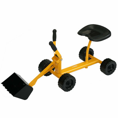 TOBBI Steel Sand Digger Ride On Construction Sandbox Scooper, Yellow (Open Box)