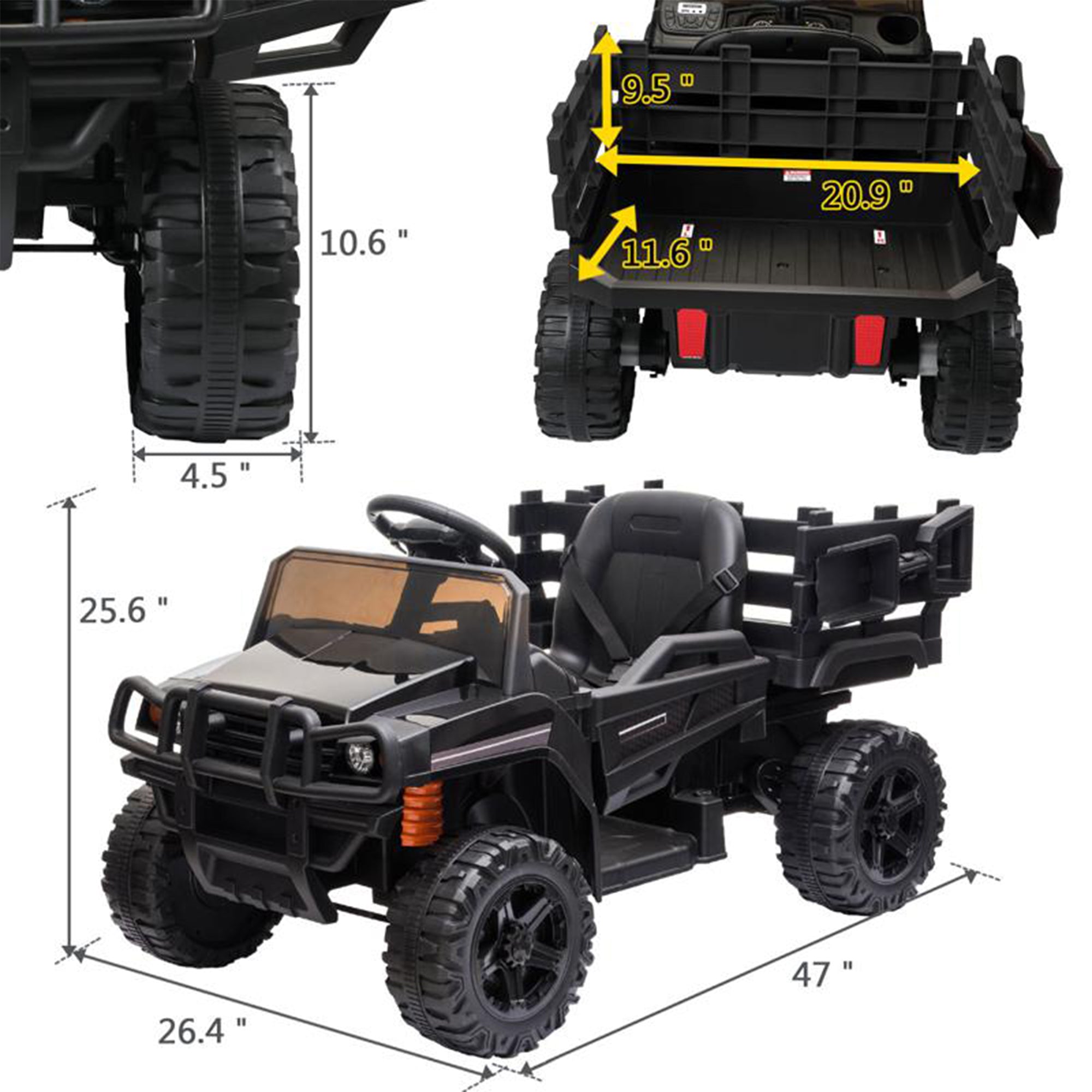TOBBI 12V Kids Rechargeable Battery Ride On Tractor w/Remote Control, (Open Box)