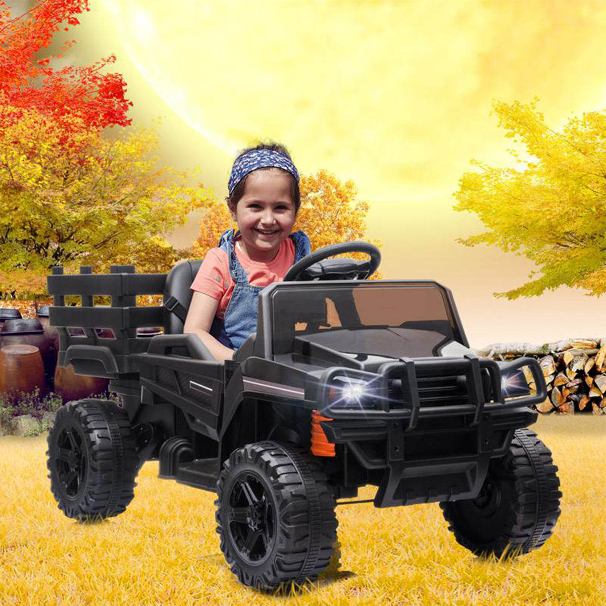 TOBBI 12V Kids Rechargeable Battery Ride On Tractor w/Remote Control, (Open Box)