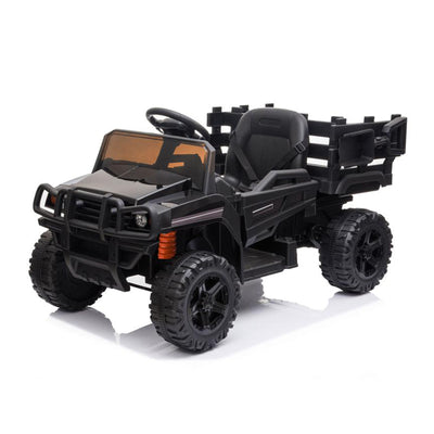 TOBBI 12V Kids Rechargeable Battery Ride On Toy Tractor w/Remote Control, Black