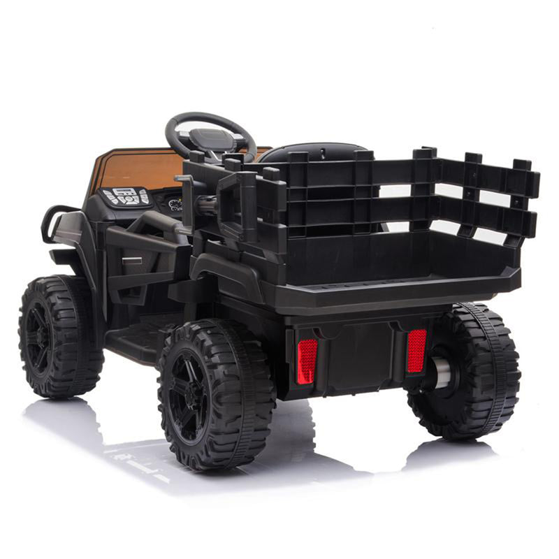 TOBBI 12V Kids Rechargeable Battery Ride On Toy Tractor w/Remote Control, Black