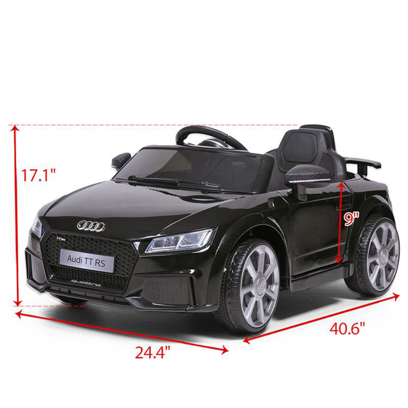 TOBBI 12V Electric Battery Powered Ride On Audi TT RS Toy Car for Kids, Black