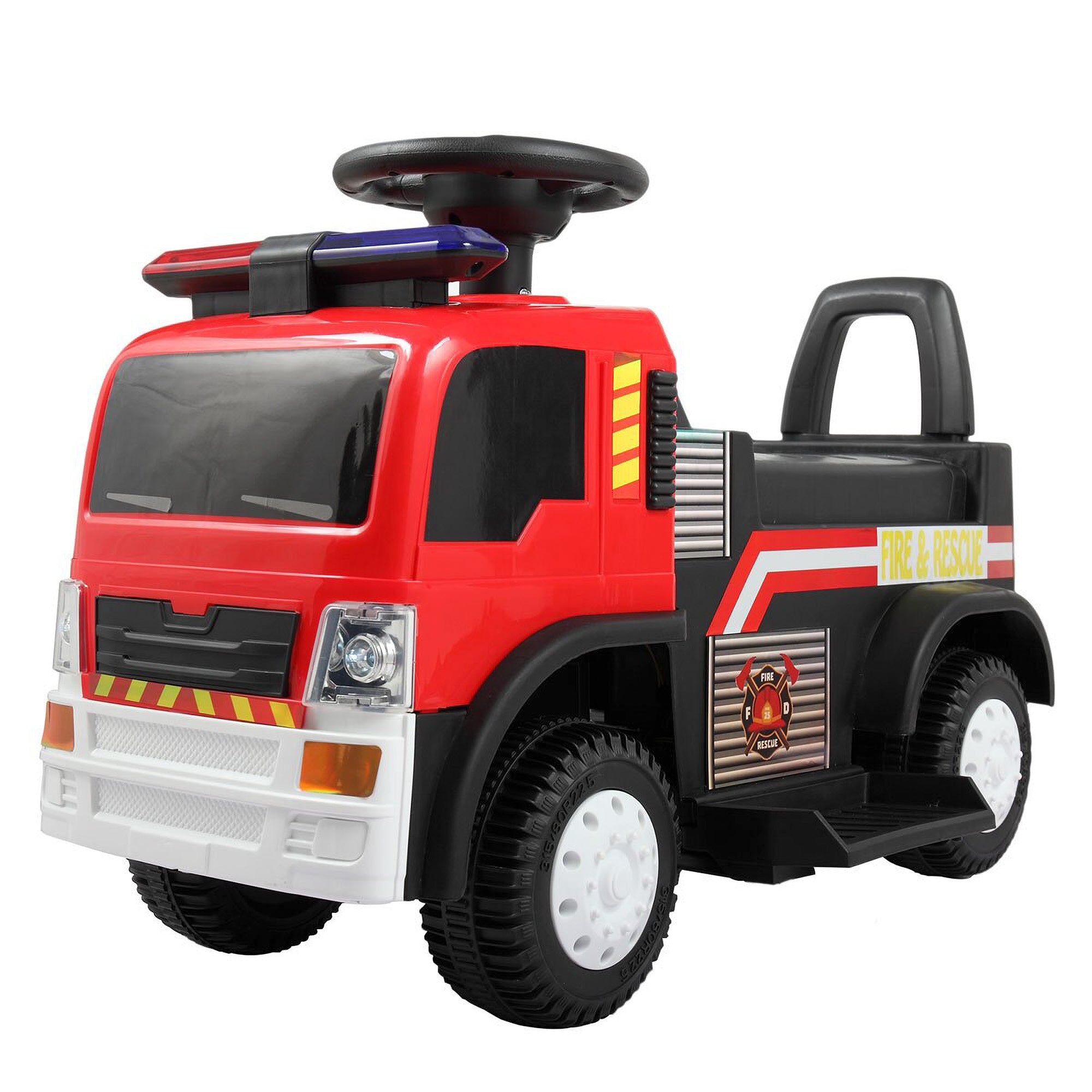 TOBBI 6 Volt Battery Powered Ride On Electric Fire Truck for Ages 3 Years & Up - VMInnovations