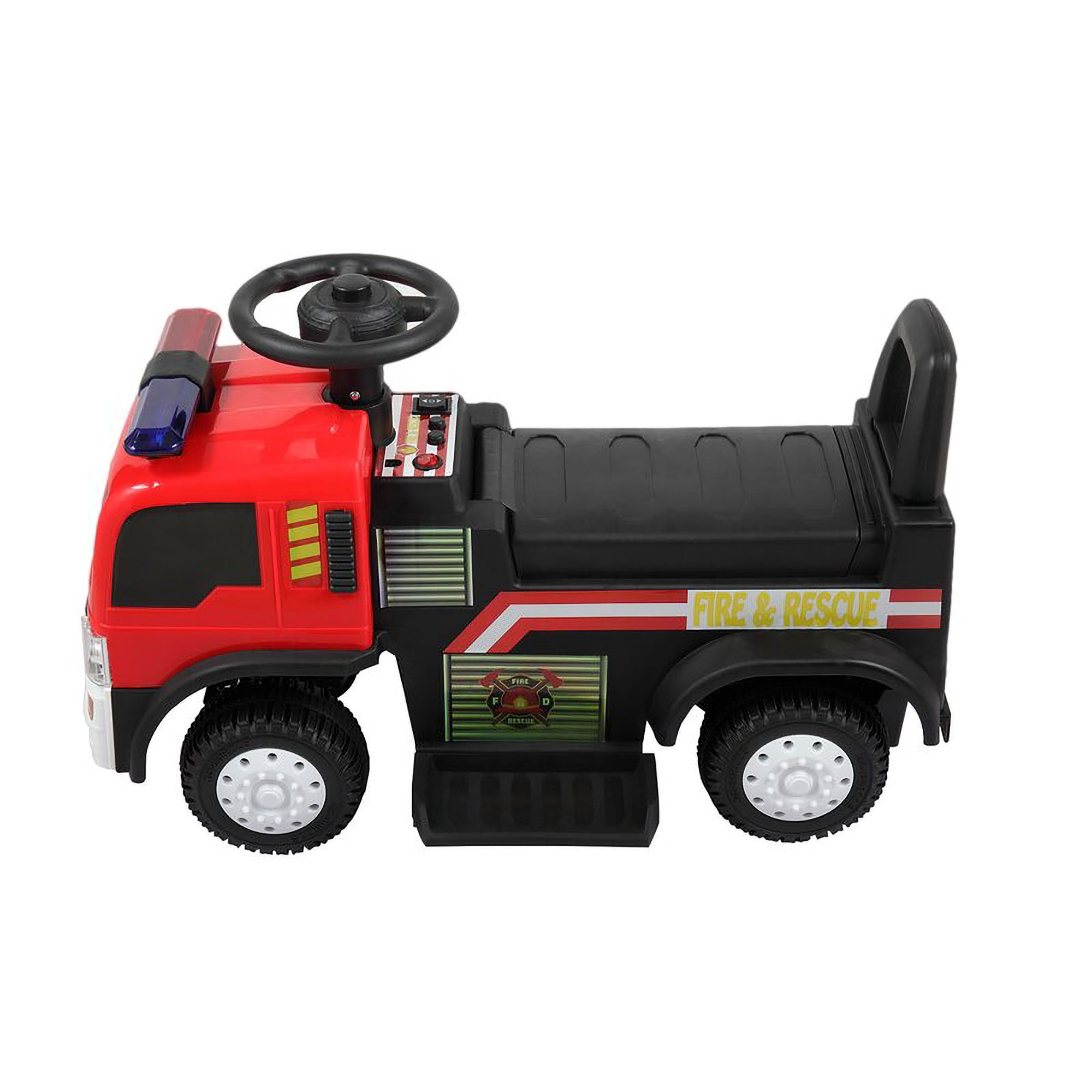 TOBBI 6 Volt Battery Powered Ride On Electric Fire Truck for Ages 3 Years & Up - VMInnovations