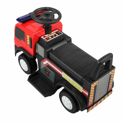 TOBBI 6 Volt Battery Powered Ride On Electric Fire Truck for Ages 3 Years & Up - VMInnovations