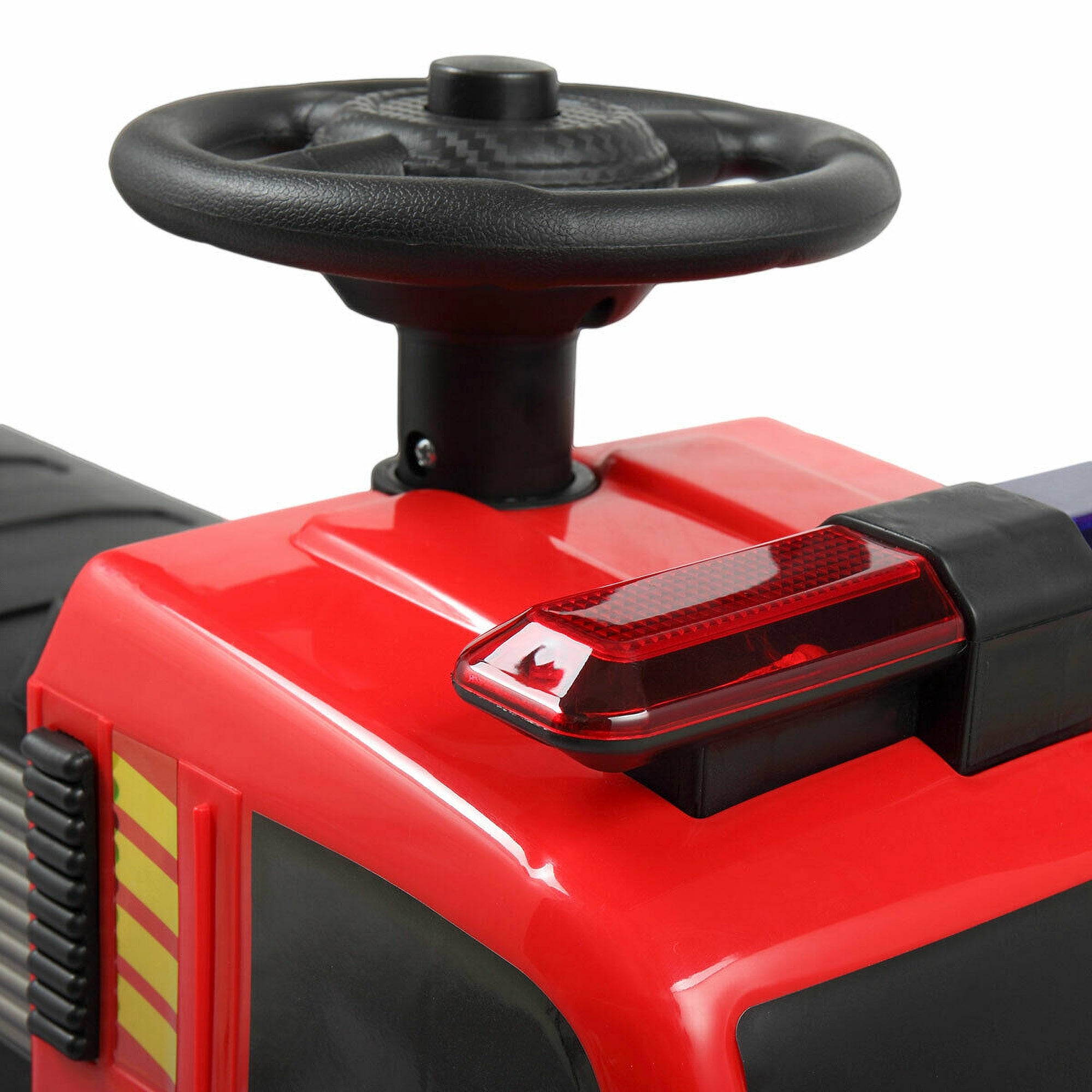 TOBBI 6 Volt Battery Powered Ride On Electric Fire Truck for Ages 3 Years & Up - VMInnovations