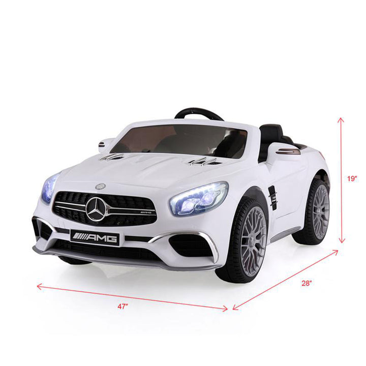 TOBBI Kids Battery Ride On Toy Mercedes Benz Car w/ Remote, White (Open Box)