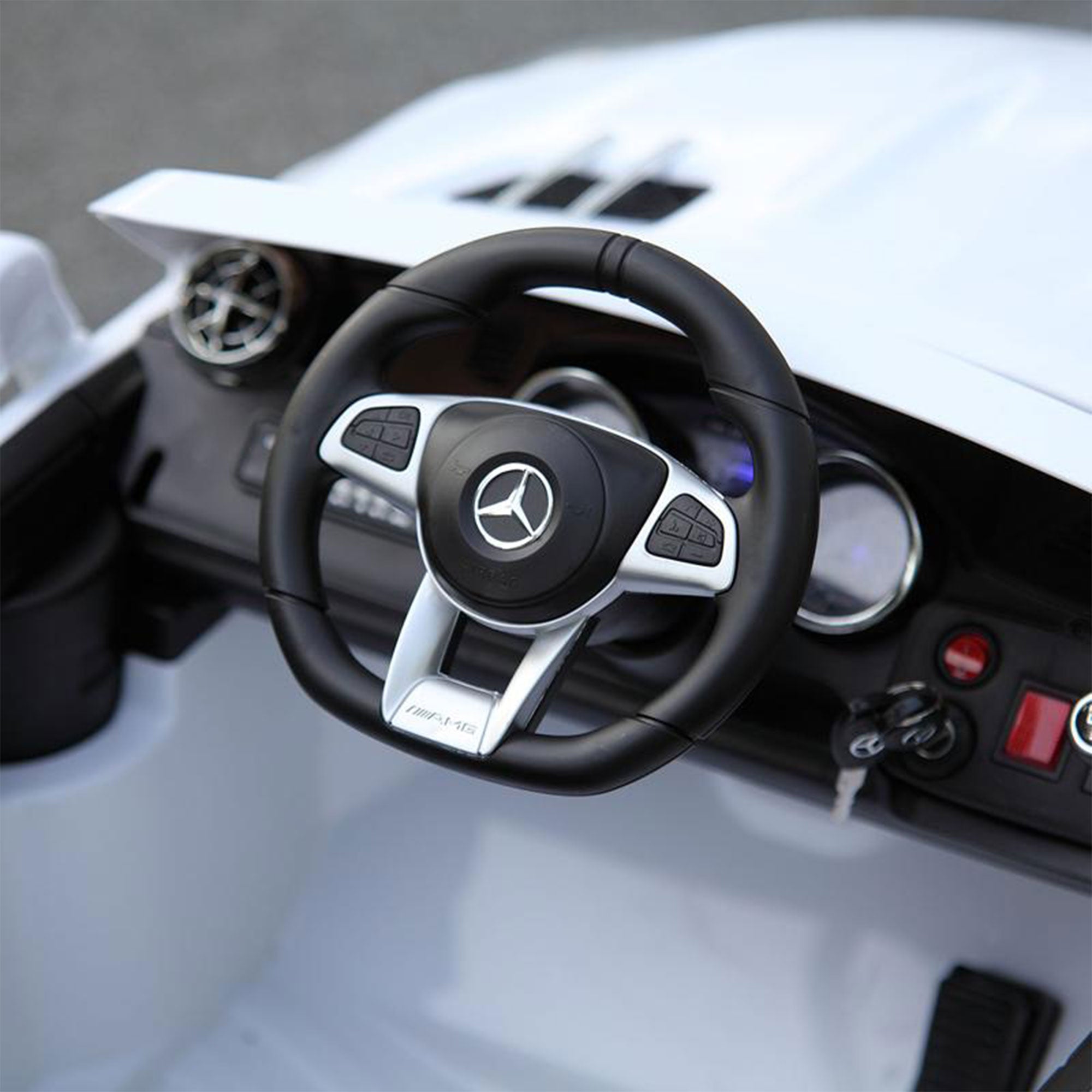 TOBBI Kids Battery Ride On Toy Mercedes Benz Car w/ Remote, White (Open Box) - VMInnovations
