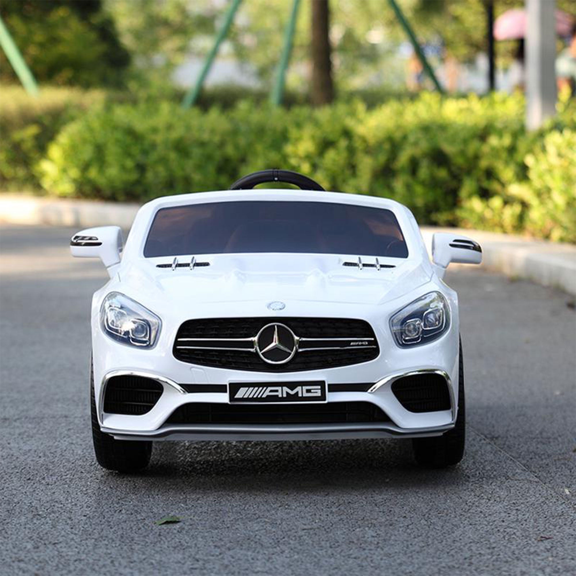 TOBBI Kids Battery Ride On Toy Mercedes Benz Car w/ Remote, White (Open Box) - VMInnovations