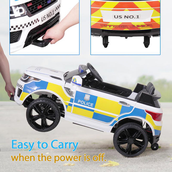 TOBBI 12 Volt Battery Powered Ride On 3 Speed Police SUV for Ages 3+ (Open Box)