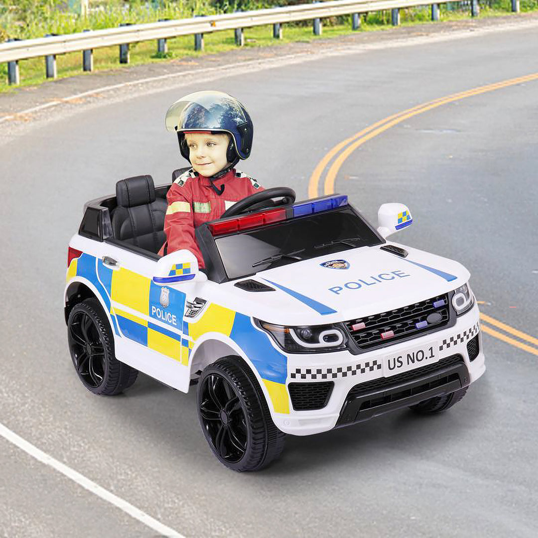 TOBBI 12 Volt Battery Powered Ride On 3 Speed Police SUV for Ages 3+ (Open Box)