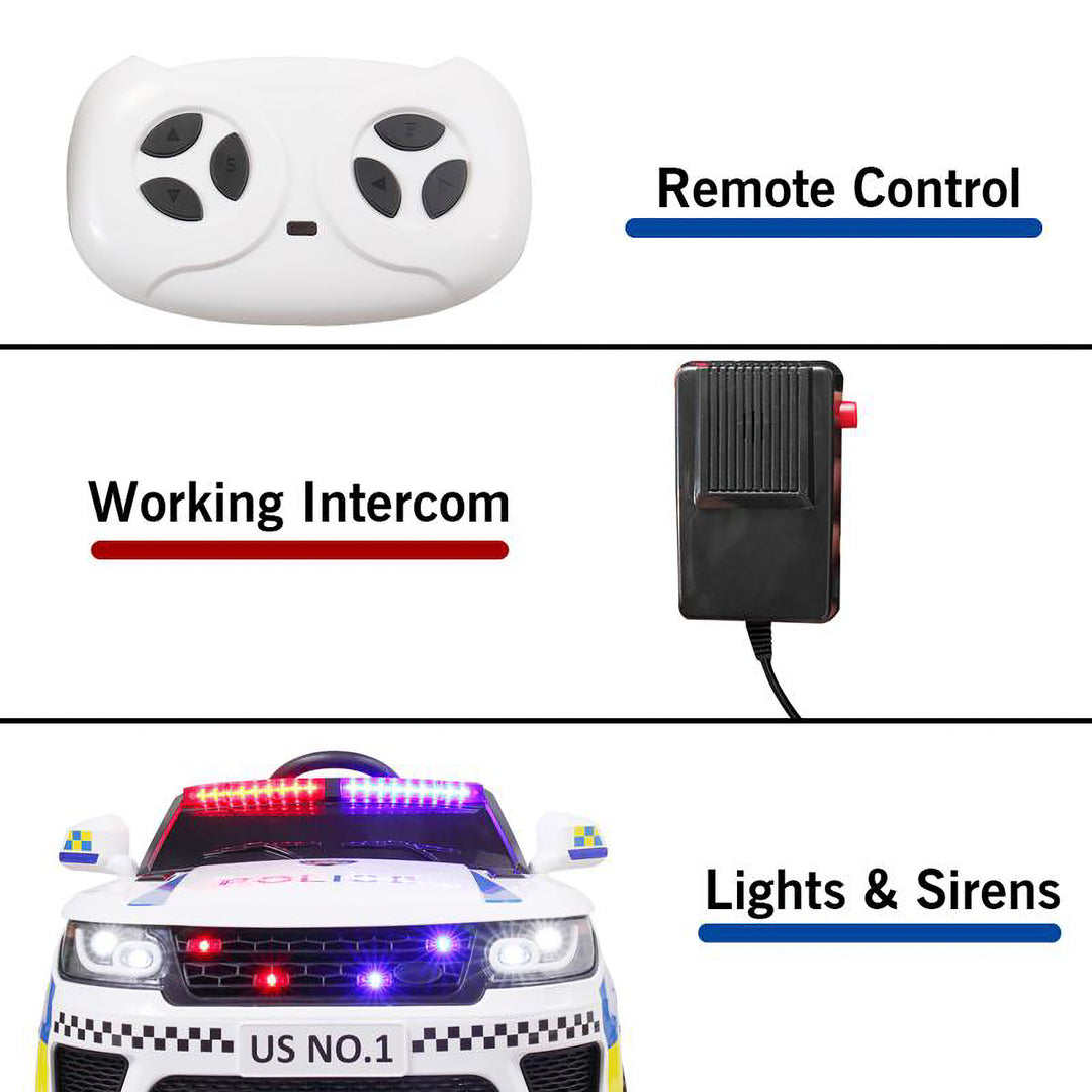 TOBBI 12 Volt Battery Powered Ride On 3 Speed Police SUV for Ages 3 Years & Up - VMInnovations