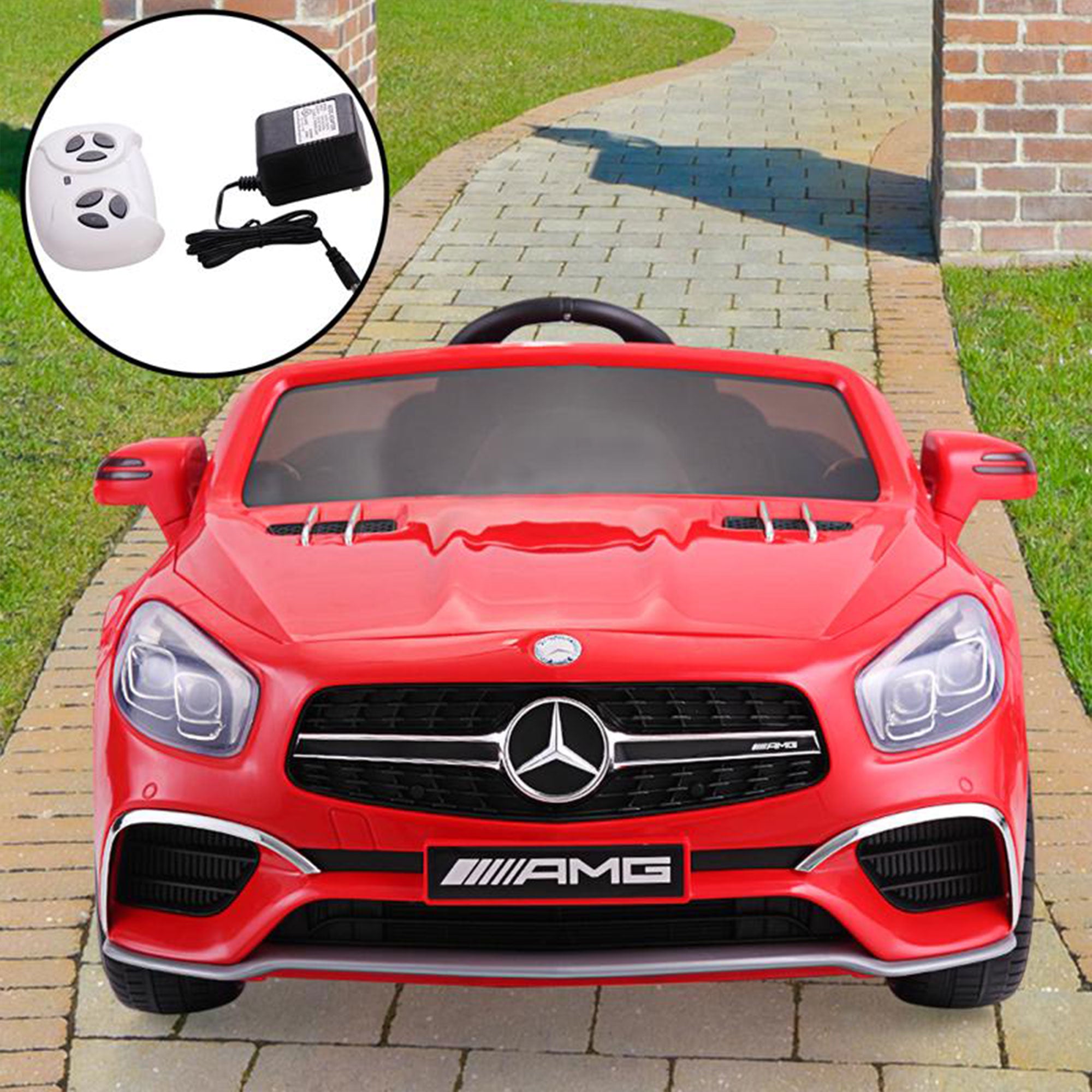 TOBBI Kids Rechargeable Battery Ride On Toy Mercedes Benz Car, Red (For Parts)