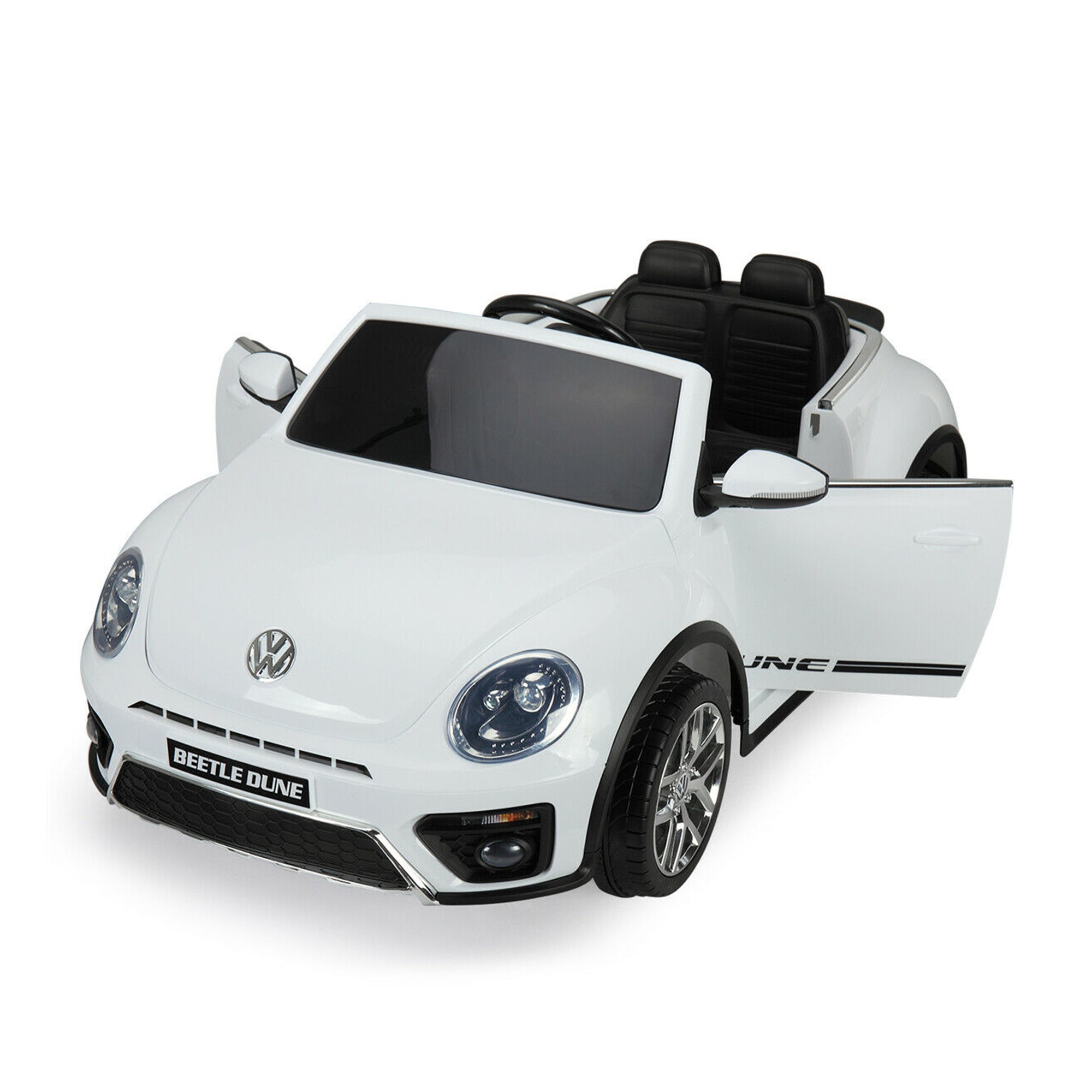 TOBBI 12V Kids Battery Ride On Volkswagen Beetle Car with RC, White (For Parts)