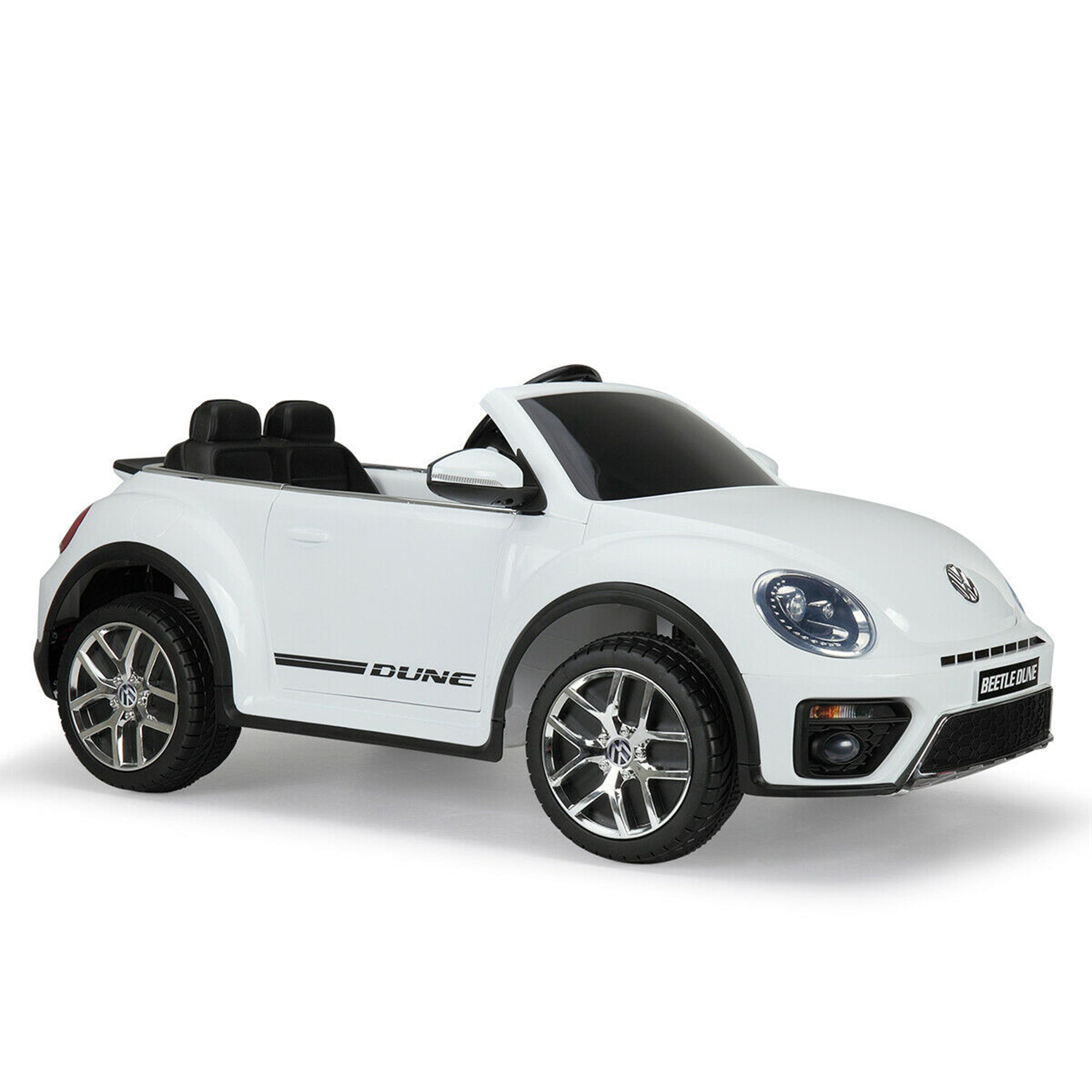 TOBBI 12V Kids Battery Ride On Volkswagen Beetle Car with RC, White (For Parts)