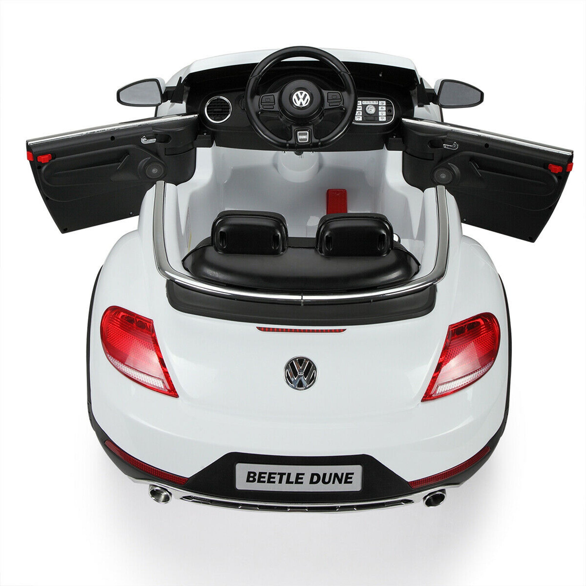 TOBBI 12V Kids Battery Ride On Volkswagen Beetle Car with RC, White (For Parts)