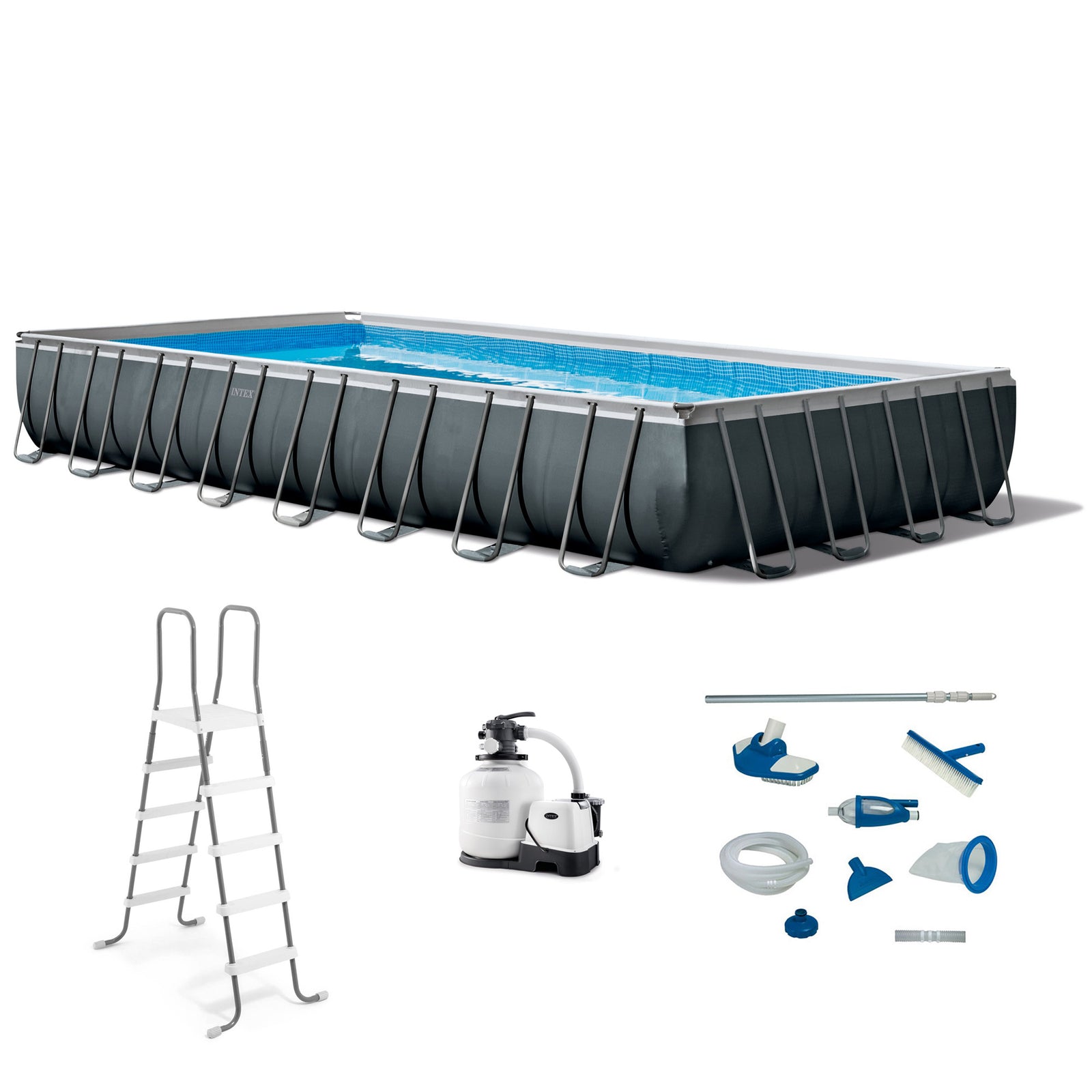 Intex 32ft x 16ft x 52in Ultra XTR Rectangular Swimming Pool and Maintenance Kit - VMInnovations