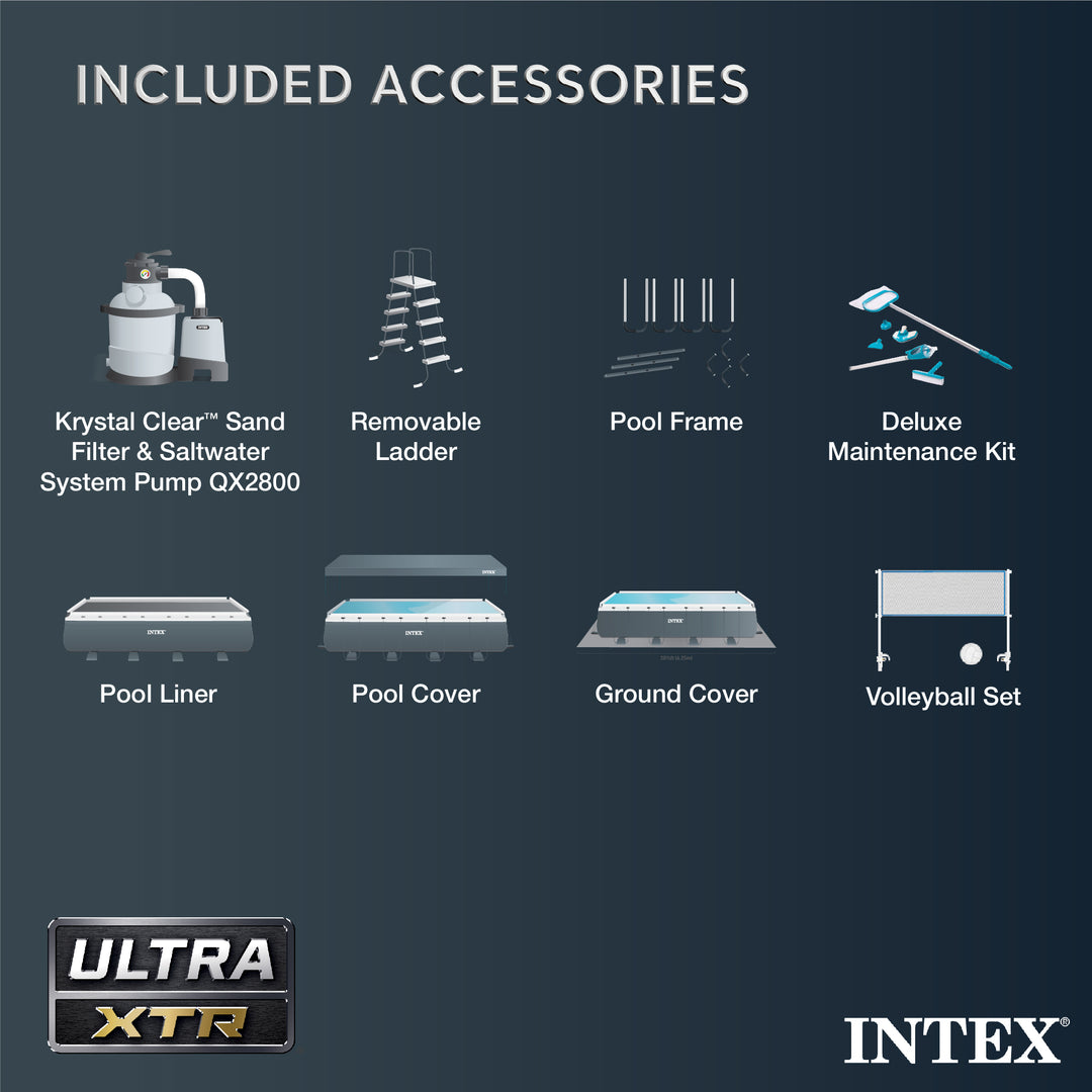 Intex 32' x 16' x 52" Ultra XTR Rectangular Outdoor Swimming Pool Set with Pump