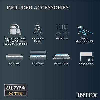 Intex 32' x 16' x 52" Ultra XTR Pool Set with Sand Pump and Maintenance Pool Kit