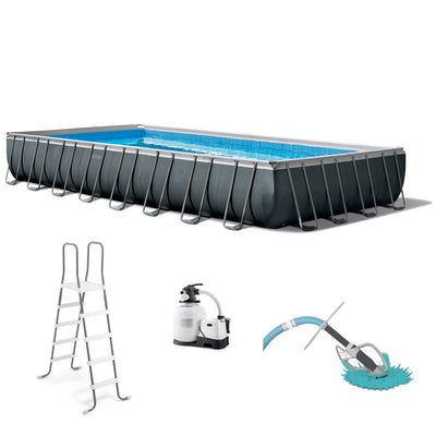 Intex 32ft x 16ft x 52in Ultra XTR Rectangular Pool w/ Pump & Kokido Pool Vacuum - VMInnovations