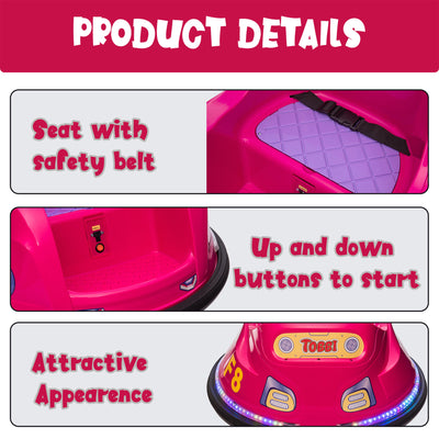 TOBBI 6 Volt Kids Electric Battery Powered Ride On Bumper Car Vehicle (Open Box)