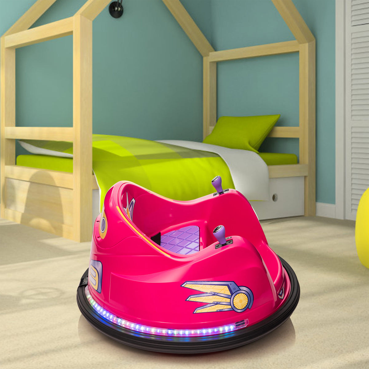 TOBBI 6 Volt Kids Electric Battery Powered Ride On Bumper Car Vehicle (Open Box)