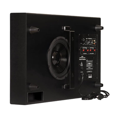 Theater Solutions by Goldwood 250 Watt 8 Inch Slim Home Theater Subwoofer, Black