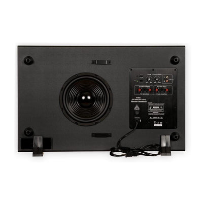 Theater Solutions by Goldwood 250 Watt 8 Inch Slim Home Theater Subwoofer, Black