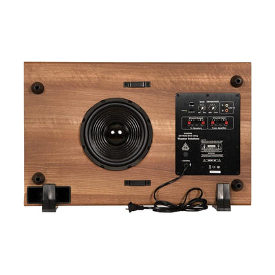 Theater Solutions by Goldwood 250 Watt 8" Slim Home Theater Subwoofer, Mahogany