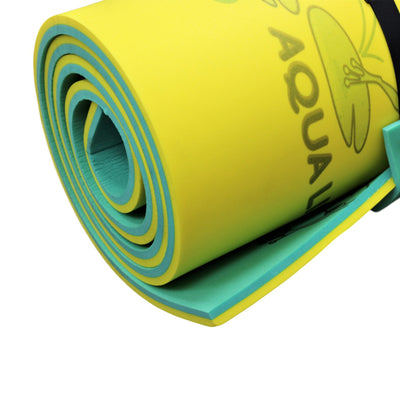 Aqua Lily Pad Tadpole Double Adult Floating Foam Pool Lounger Mat, Green/Yellow - VMInnovations