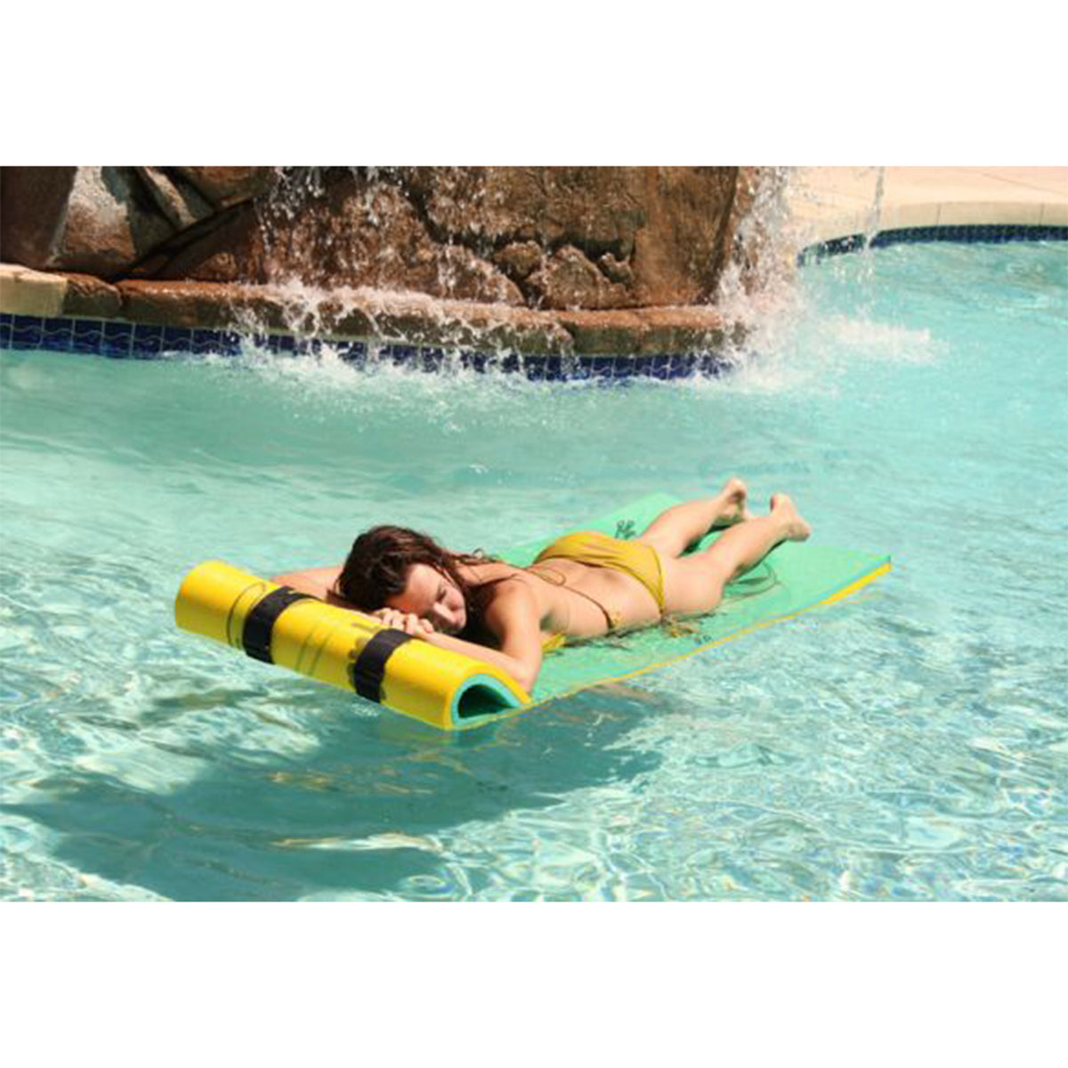 Aqua Lily Pad Tadpole Single Adult Floating Pool Mat, Green/Yellow (For Parts)