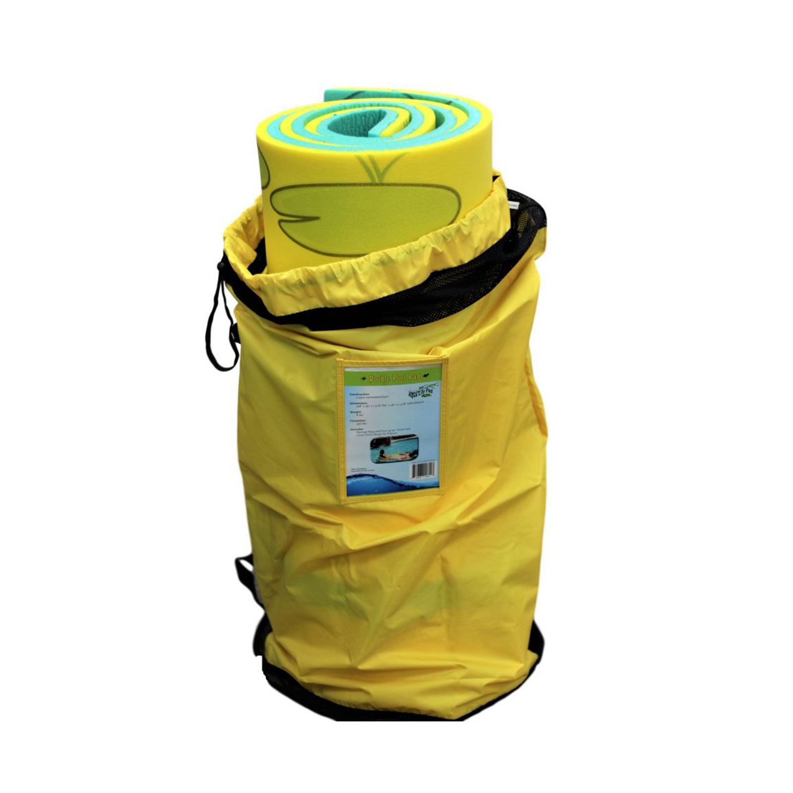 Aqua Lily Pad Tadpole Single Adult Floating Foam Pool Lounger Mat, Green/Yellow - VMInnovations