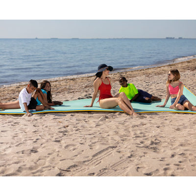 Lagoon Lounge 5 x 12 Ft Family Lake or Pool Floating Lounge Mat, Teal (Open Box)