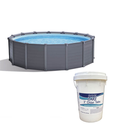Intex 15.8ft x 49in Above Ground Swimming Pool & Pool Care Chlorine Tabs, 50 Lbs