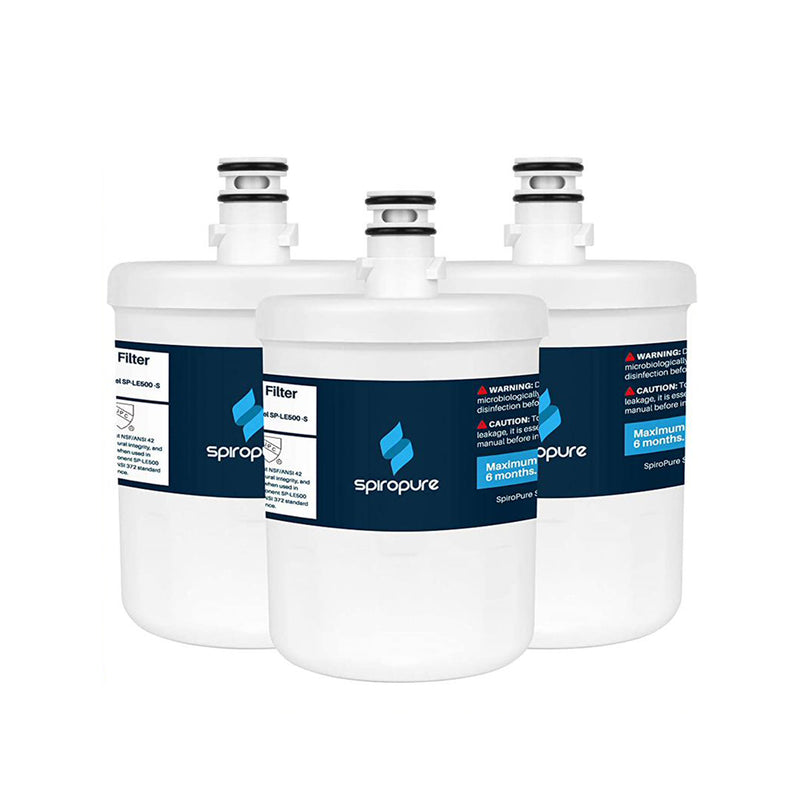 SpiroPure SP-LE500-3PK Certified Refrigerator Water Filter Replacement, 3 Pack