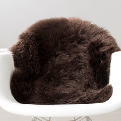 Super Area Rugs Genuine Premium New Zealand Sheepskin Area Throw Rug, Brown - VMInnovations