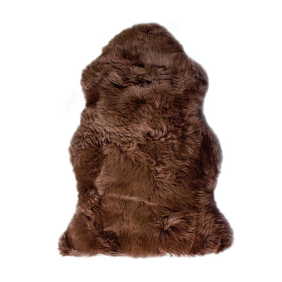 Super Area Rugs Genuine Premium New Zealand Sheepskin Area Throw Rug, Brown - VMInnovations
