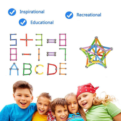 WITKA Magnetic Building Sticks for Brain Training, 230 Pieces (Open Box) - VMInnovations