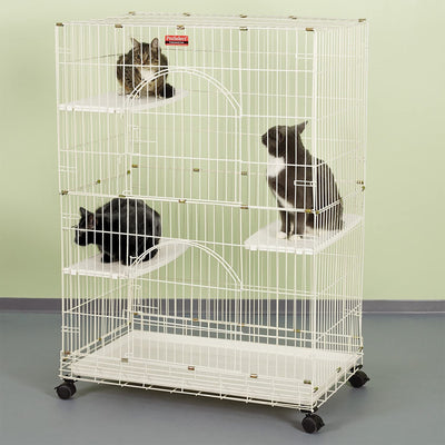 ProSelect 48" Foldable Cat Cage w/ Dual Doors & Adjustable Perches (Open Box)