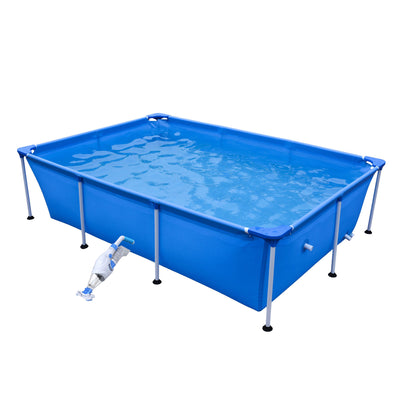 JLeisure 8.5 x 6 Ft Above Ground Swimming Pool & Clean Plus Handheld Pool Vacuum