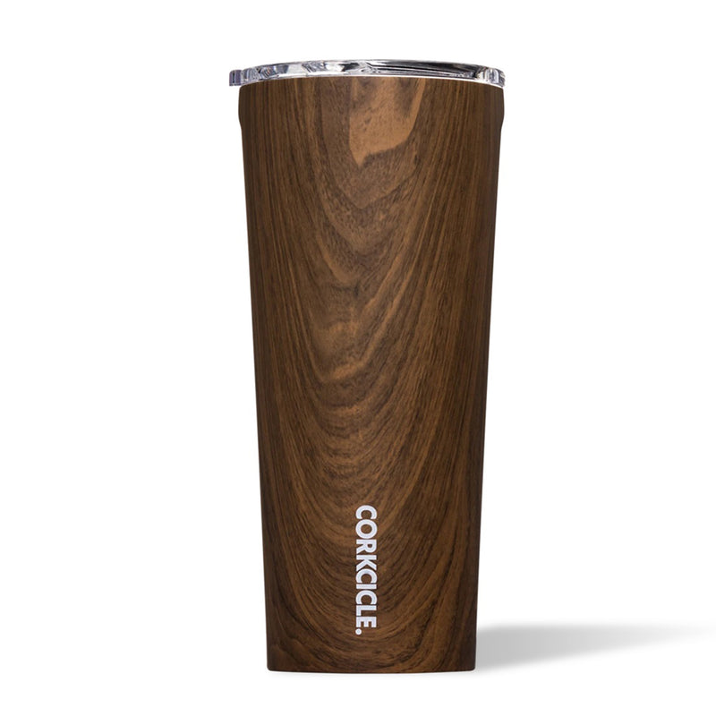 Corkcicle Classic 24 Ounce Stainless Steel Insulated Tumbler w/ Lid, Walnut Wood