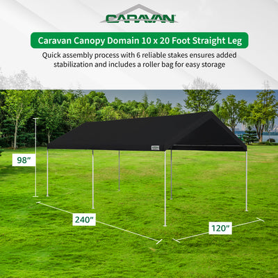 Caravan Canopy Domain 10 x 20' Straight Leg Instant Canopy Tent Set w/Sidewalls - VMInnovations