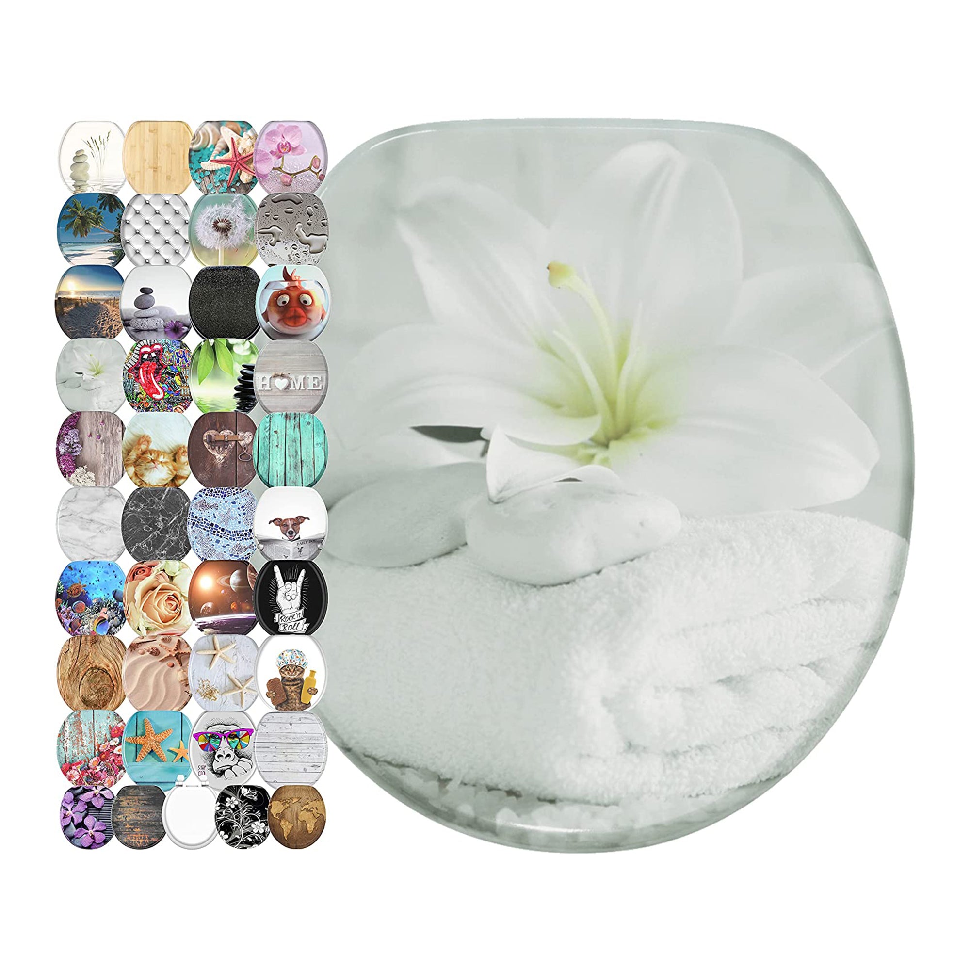 Sanilo 105 Round Soft Close Molded Wood Toilet Seat, Good Feeling (Used) - VMInnovations