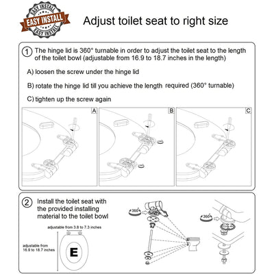 Sanilo 132 Elongated Soft Close Molded Wood Adjusting Toilet Seat (Used)